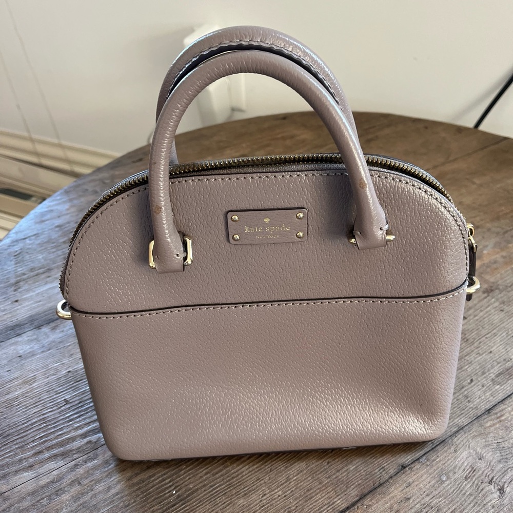 kate spade mauve dome satchel with gold-tone hardware